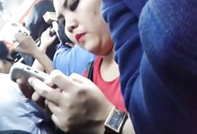 Big tit brunette pleases man